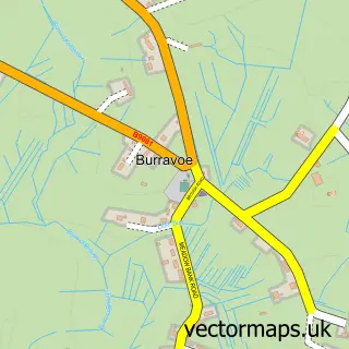 Street map sample of Burravoe, Shetland