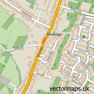 Street map sample of Burridge, Hampshire