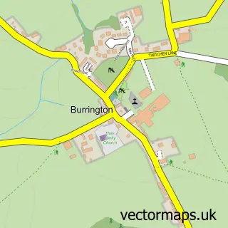 Street map sample of Burrington, Devon