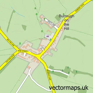 Street map sample of Burrough on the Hill, Leicestershire
