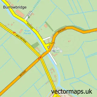 Street map sample of Burrowbridge, Somerset