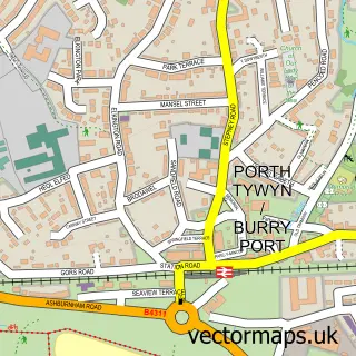 Street map sample of Burry Port, Dyfed