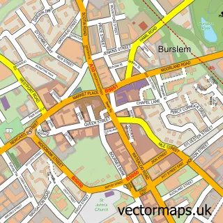 Street map sample of Burslem, Staffordshire