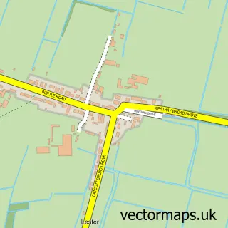Street map sample of Burtle, Somerset