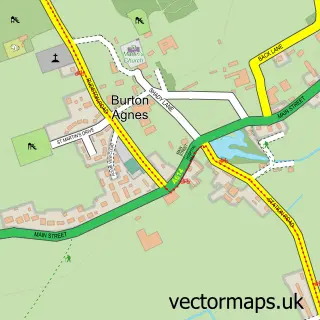 Street map sample of Burton Agnes, East Riding of Yorkshire