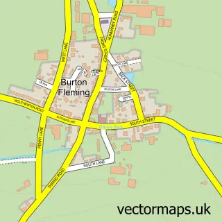 Street map sample of Burton Fleming, East Riding of Yorkshire