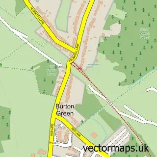 Street map sample of Burton Green, Warwickshire