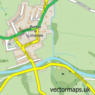 Street map sample of Burton in Lonsdale, North Yorkshire