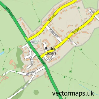 Street map sample of Burton Lazars, Leicestershire