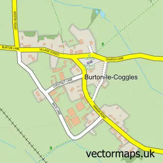 Street map sample of Burton le Coggles, Lincolnshire