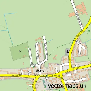 Street map sample of Burton Leonard, North Yorkshire
