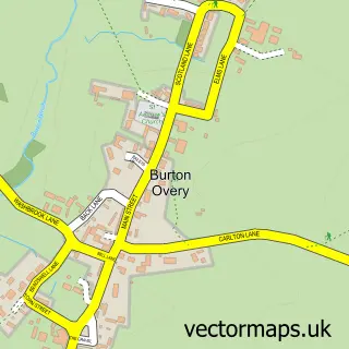 Street map sample of Burton Overy, Leicestershire