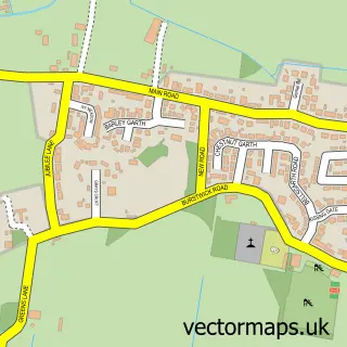 Street map sample of Burton Pidsea, East Riding of Yorkshire