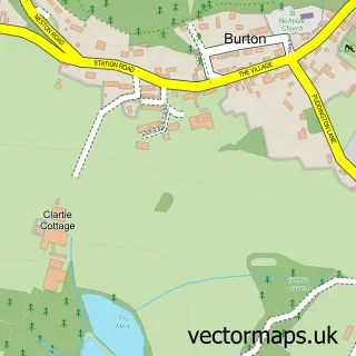 Street map sample of Burton, Cheshire