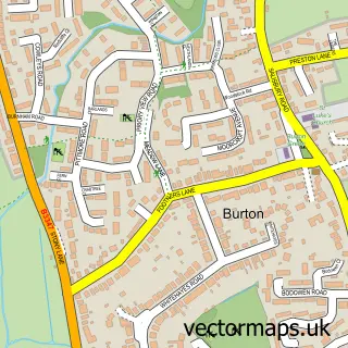 Street map sample of Burton, Dorset