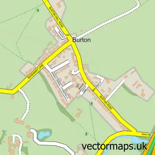 Street map sample of Burton, Clwyd