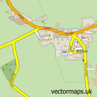 Street map sample of Burton, Wiltshire