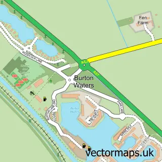 Street map sample of Burton Waters, Lincolnshire