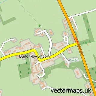 Street map sample of Burton-by-Lincoln, Lincolnshire