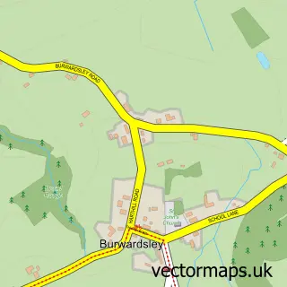 Street map sample of Burwardsley, Cheshire