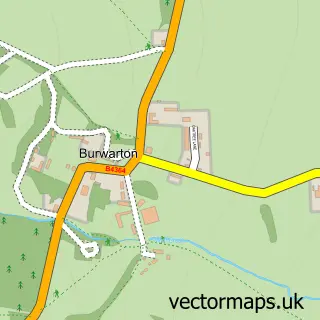 Street map sample of Burwarton, Shropshire