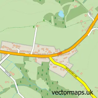 Street map sample of Burwash Weald, East Sussex