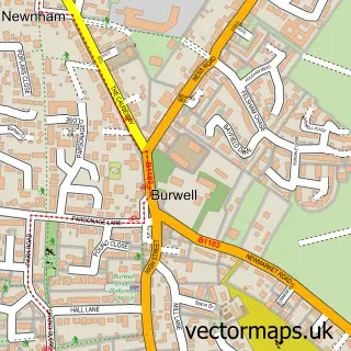 Street map sample of Burwell, Cambridgeshire