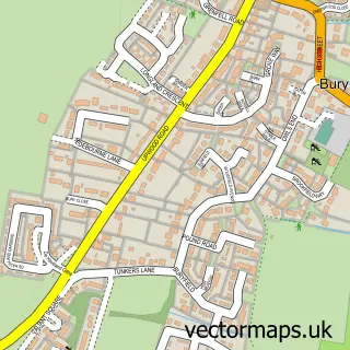 Street map sample of Bury, Cambridgeshire
