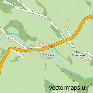 Street map sample of Buryas Bridge, Cornwall