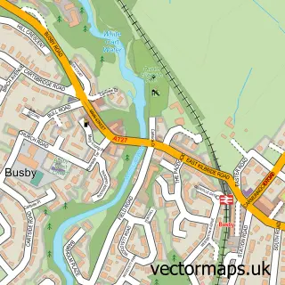 Street map sample of Busby, Renfrewshire
