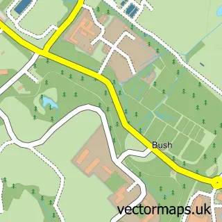 Street map sample of Bush, Midlothian