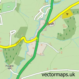 Street map sample of Bush, Cornwall
