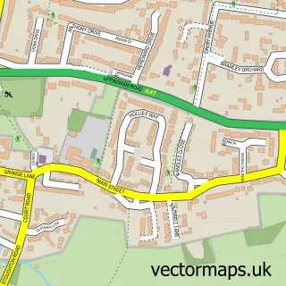 Street map sample of Bushby, Leicestershire