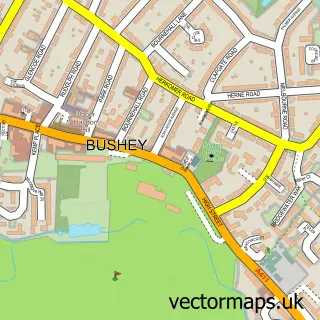 Street map sample of Bushey, Hertfordshire