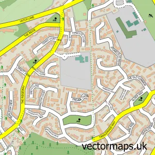 Street map sample of Bussage, Gloucestershire