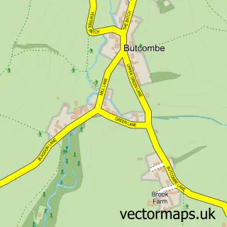 Street map sample of Butcombe, Somerset