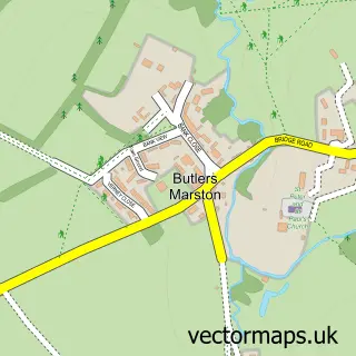 Street map sample of Butlers Marston, Warwickshire