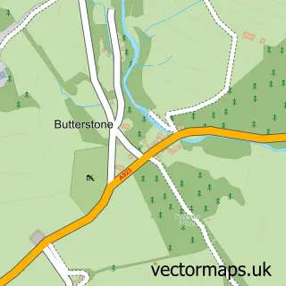 Street map sample of Butterstone, Perth and Kinross