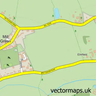 Street map sample of Buxhall, Suffolk