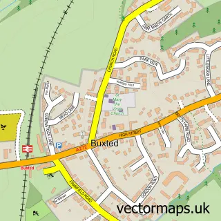 Street map sample of Buxted, East Sussex