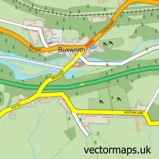 Street map sample of Buxworth, Derbyshire