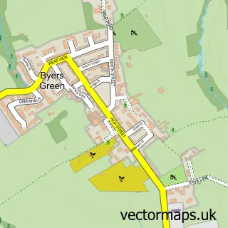Street map sample of Byers Green, Durham