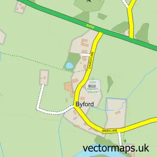 Street map sample of Byford, Herefordshire