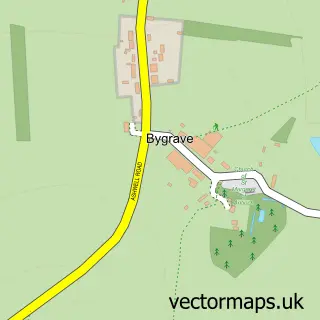Street map sample of Bygrave, Hertfordshire