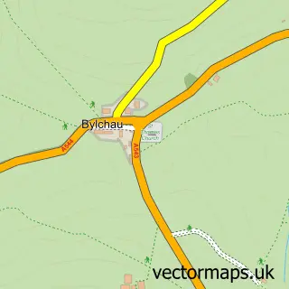 Street map sample of Bylchau, Clwyd