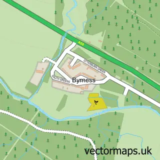 Street map sample of Byrness, Northumberland