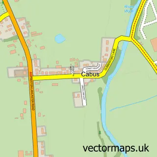 Street map sample of Cabus, Lancashire