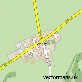 Street map sample of Cadeby, South Yorkshire