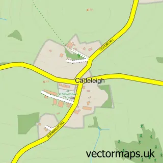 Street map sample of Cadeleigh, Devon