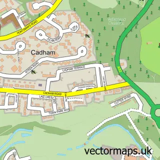 Street map sample of Cadham Village, Fife